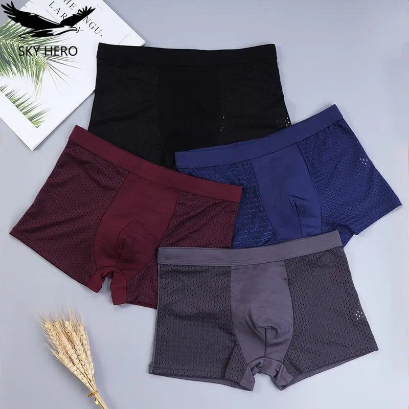 4pcs/lot Men's Panties Underwear Boxers Male Shorts Underpants Slip Man Sexy Pouch Classic Trunks Summer 4xl 5xl 6xl 7xl 8xl