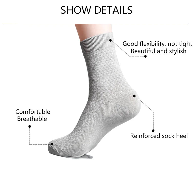 ZTOET Brand Men's Bamboo Fiber Socks New Black Business Breathable Deodorant Compression Socks Men Long Socks Big Size EU38-48