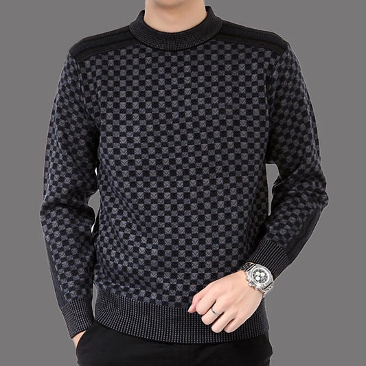 DIMUSI Autumn Winter Mens Sweater Casual Thick Warm Cashmere Turtleneck Pullover Men Slim Fit Classic Sweaters Knitwear Clothing