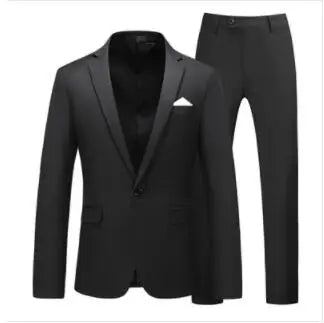 Royal Blue Suit 2 Piece Sets for Men's Wedding Party Formal Dress Blazer Coat and Pants Plus Size S-6XL Black White Yellow Gray