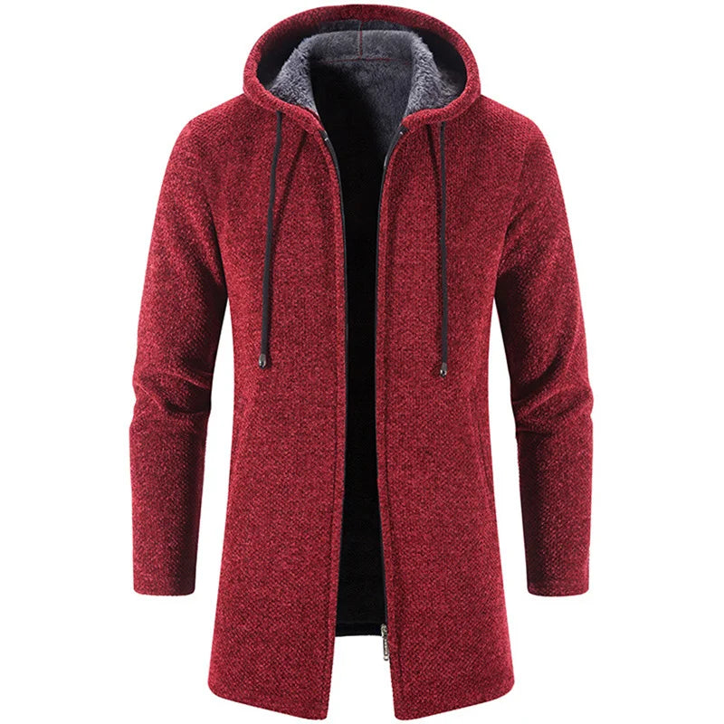 Men's Sweaters Coat Autumn Winter New Hot Warm Zipper Medium Long Cardigan Sweaters Man Casual Knitwear Sweatercoat mens clothes