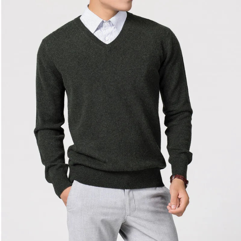 Men's Sweaters V-neck Pullovers Cashmere Knitting Hot Sale Spring Women Sweaters Wool Knitwear High Quality Jumpers Clothes