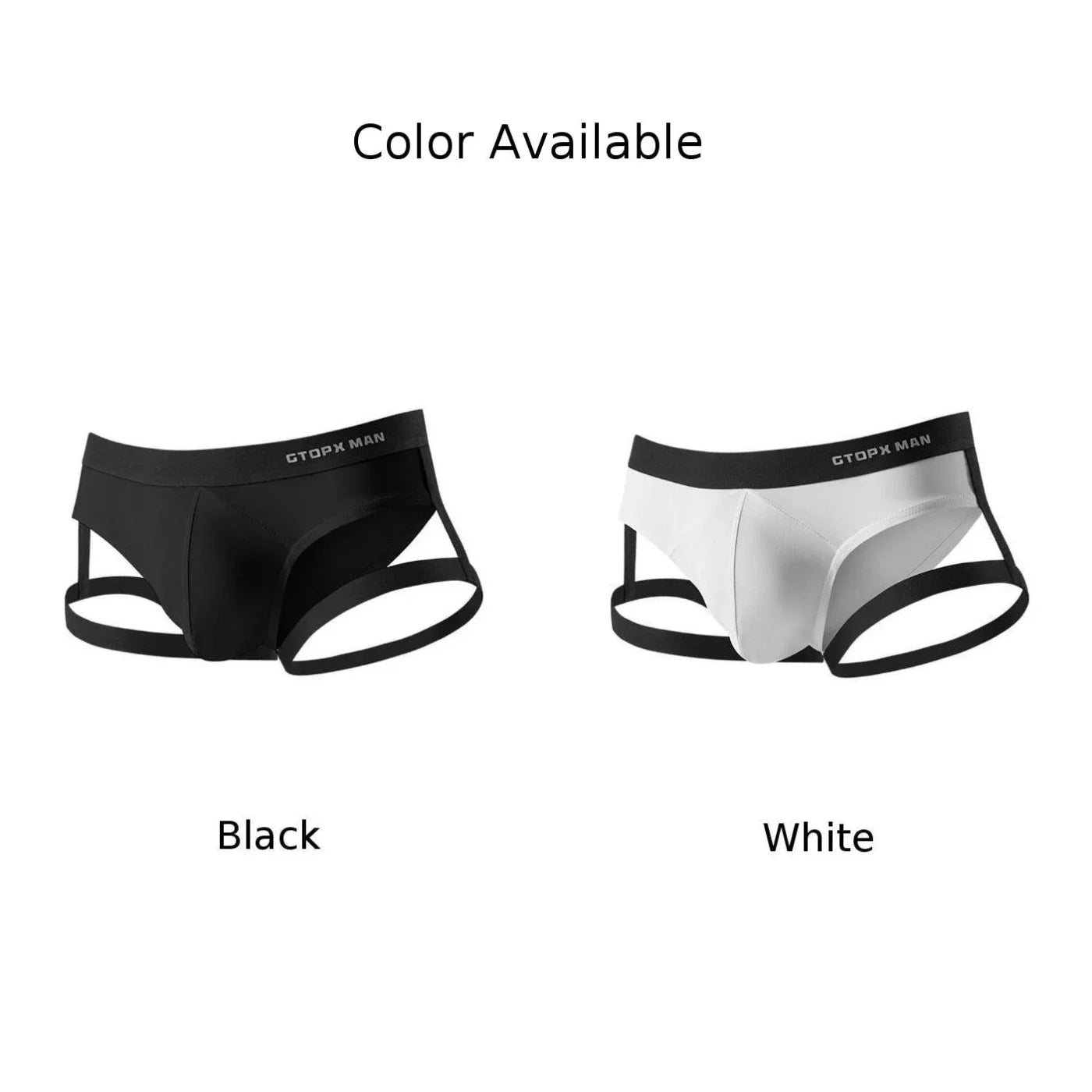 Men's Jockstrap Briefs Suspender Underwear Backless Low-Rise Underpants Thong U Convex Pouch Panties Erotic Solid Lingerie