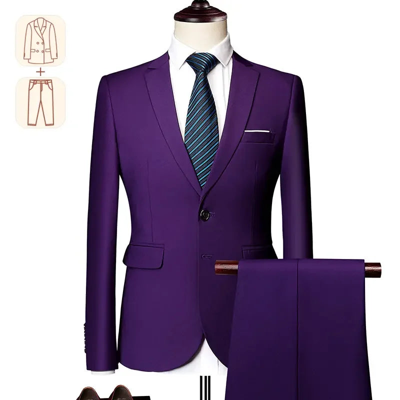 Men's Business Casual Suit for Weddings, Genuine Blazer, Vest and Pants, Big & Tall,Slim Fit Waistcoat, Dress Trousers, US Size