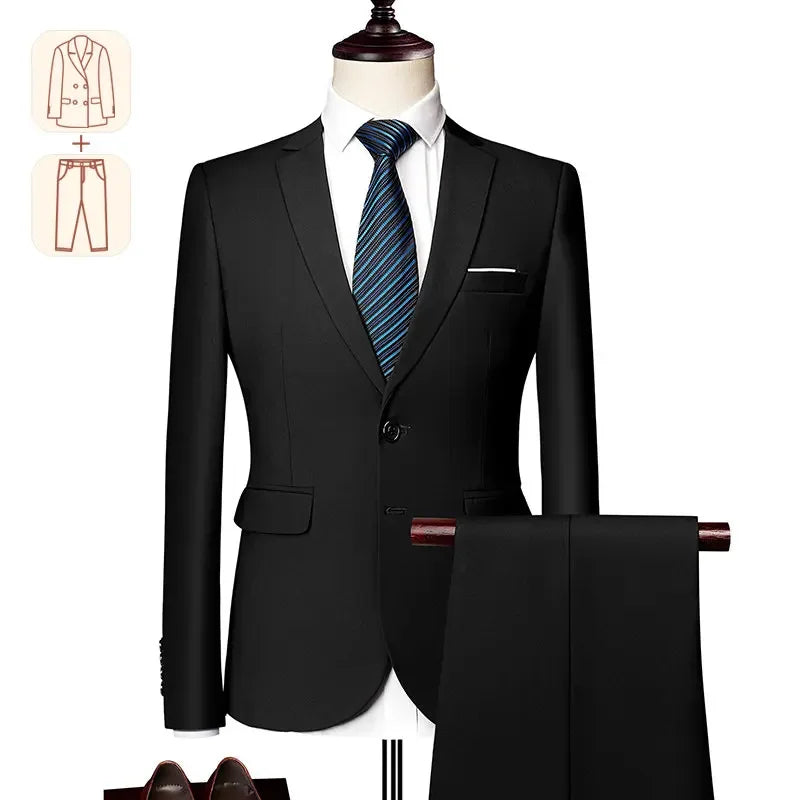 Men's Business Casual Suit for Weddings, Genuine Blazer, Vest and Pants, Big & Tall,Slim Fit Waistcoat, Dress Trousers, US Size