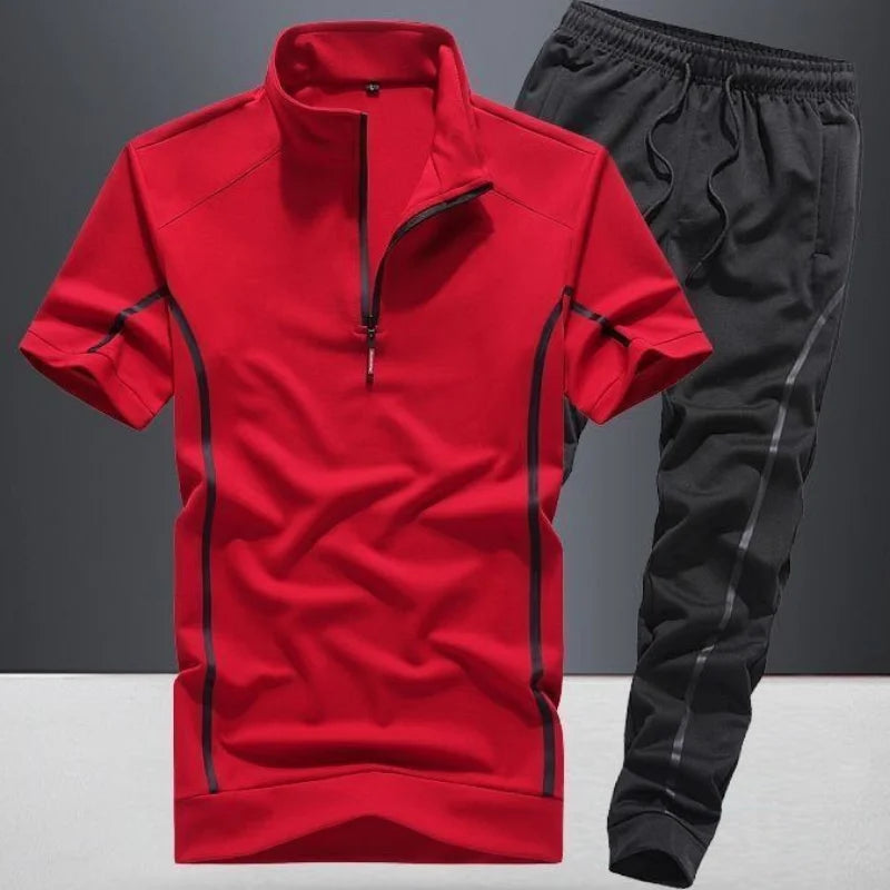 Top Pants Sets Man Polyester T Shirt Slim Fit Sports Suits Cotton Essential Fashion Tracksuit Cheap Loose Kpop Men's Clothing