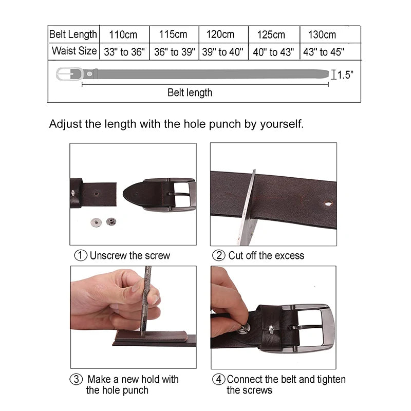 BISON DENIM Luxury Designer Belt for Men Retro Cow Spilt Genuine Leather Pin Buckle Waist Strap For Jeans High Quality Male Belt