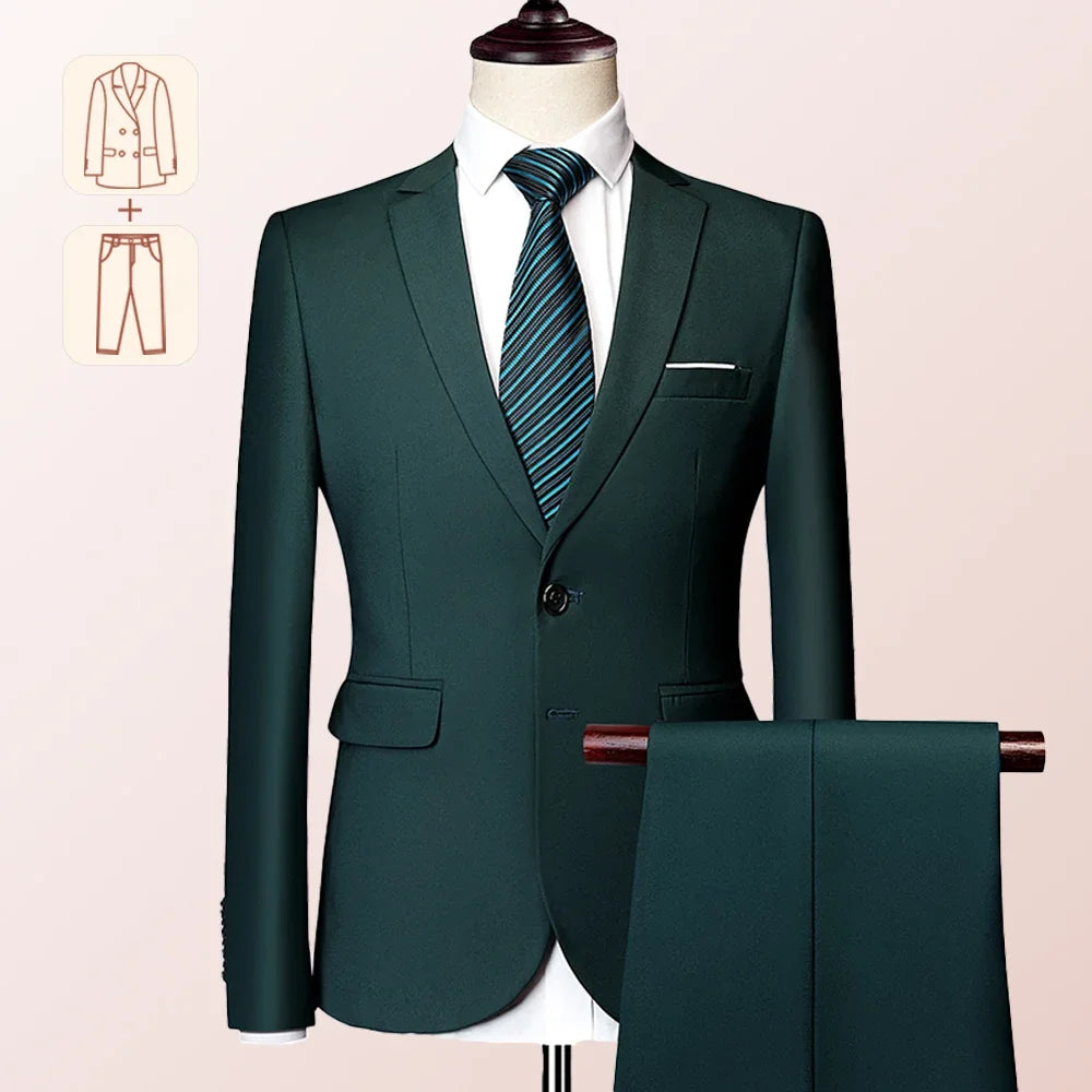 Men's Business Casual Suit for Weddings, Genuine Blazer, Vest and Pants, Big & Tall,Slim Fit Waistcoat, Dress Trousers, US Size