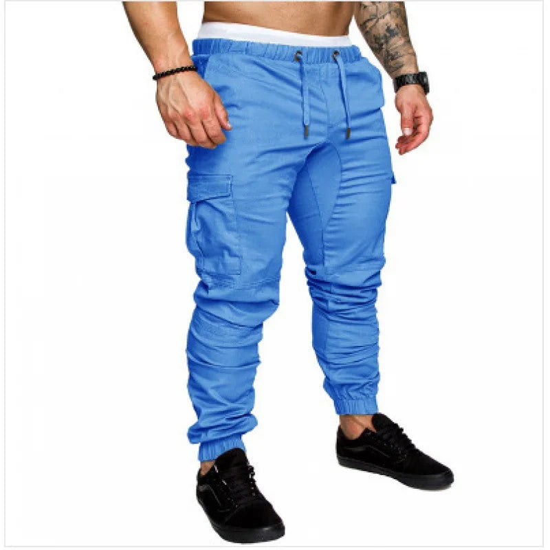 New Men's Cargo Pants Tooling Multi Pocket Trousers Woven Fabric Casual Safari Style Leggings Men（S-5XL）