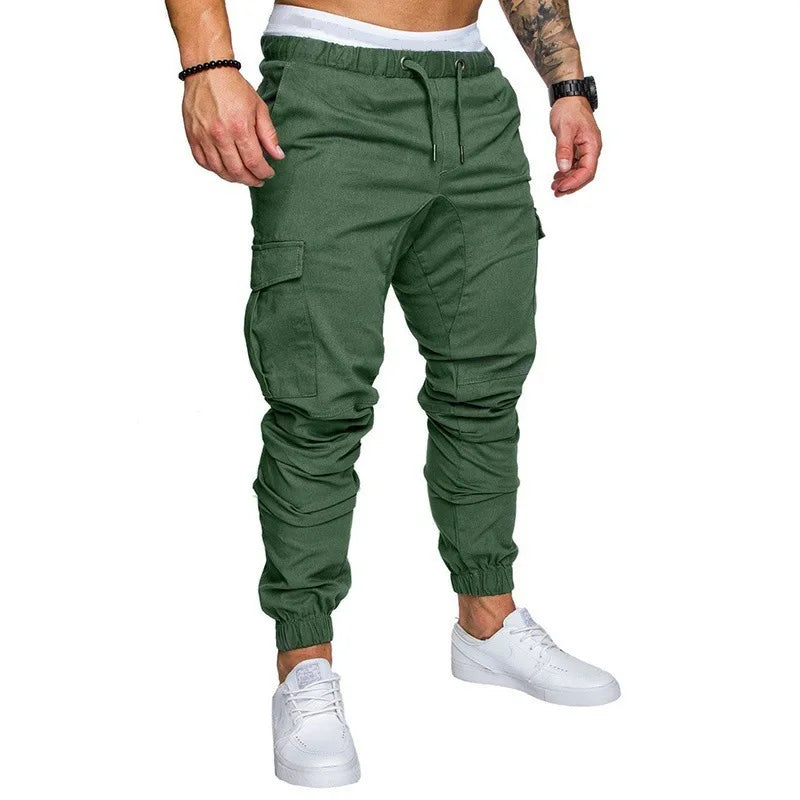 New Men's Cargo Pants Tooling Multi Pocket Trousers Woven Fabric Casual Safari Style Leggings Men（S-5XL）