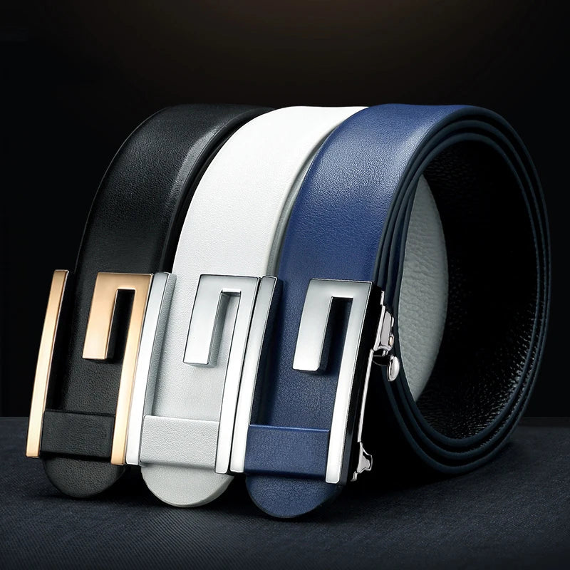 2024 Fashion Designer Belts Men High Quality Blue Luxury Brand Casual Wedding Cowskin Waistband Young Waist Strap Ceinture Homme