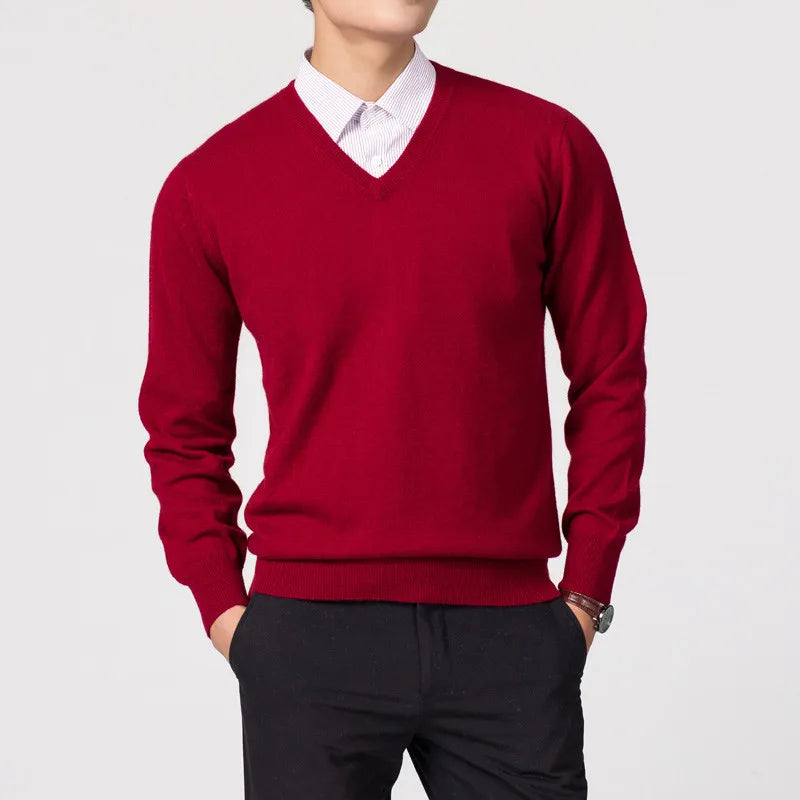 Men's Sweaters V-neck Pullovers Cashmere Knitting Hot Sale Spring Women Sweaters Wool Knitwear High Quality Jumpers Clothes