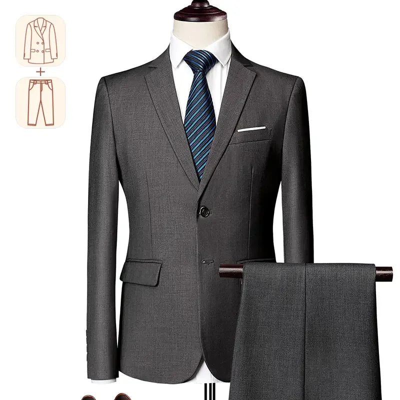 Men's Business Casual Suit for Weddings, Genuine Blazer, Vest and Pants, Big & Tall,Slim Fit Waistcoat, Dress Trousers, US Size