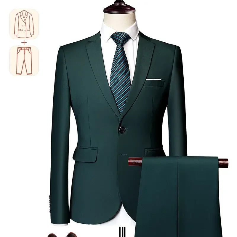 Men's Business Casual Suit for Weddings, Genuine Blazer, Vest and Pants, Big & Tall,Slim Fit Waistcoat, Dress Trousers, US Size