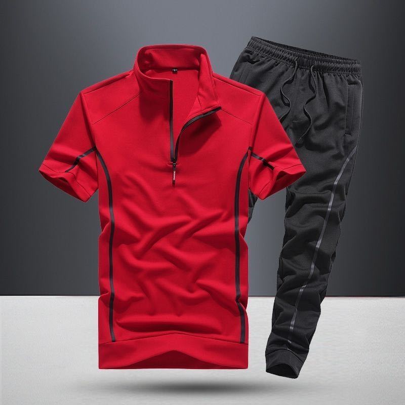 Top Pants Sets Man Polyester T Shirt Slim Fit Sports Suits Cotton Essential Fashion Tracksuit Cheap Loose Kpop Men's Clothing