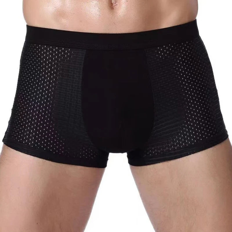 We.Fine 2024 New 4pc Antibacterial Summer Spring Underwear Men's Bamboo Boxer Shorts Underwear Microfiber Elastic Underpants