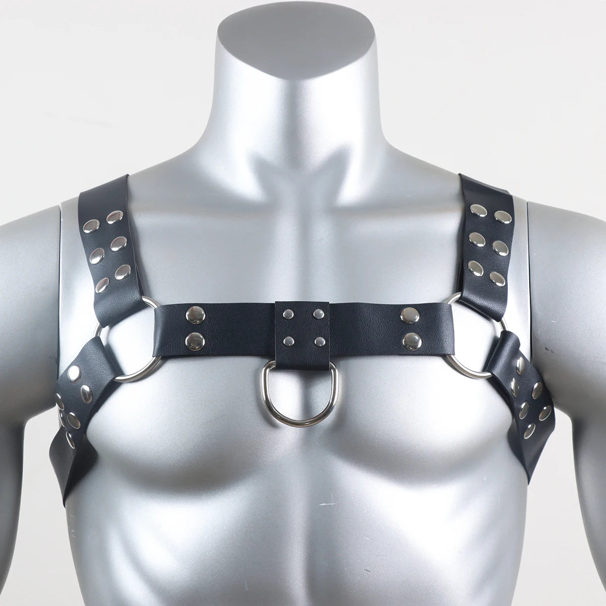 Fullyoung Genuine PU Men's Sexy Bondage Restraints Leather Belt Chest Straps Harness Gay Buckles Punk Rave Clubwear Toys For man