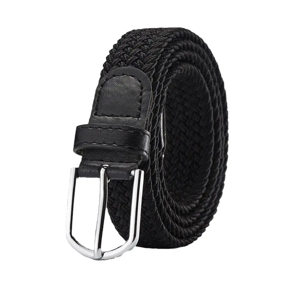 Hole-free Punch-free Braided Belt For Men And Women Elastic Elastic Canvas Belt Korean Style Versatile Student Pants Belt T U2M2