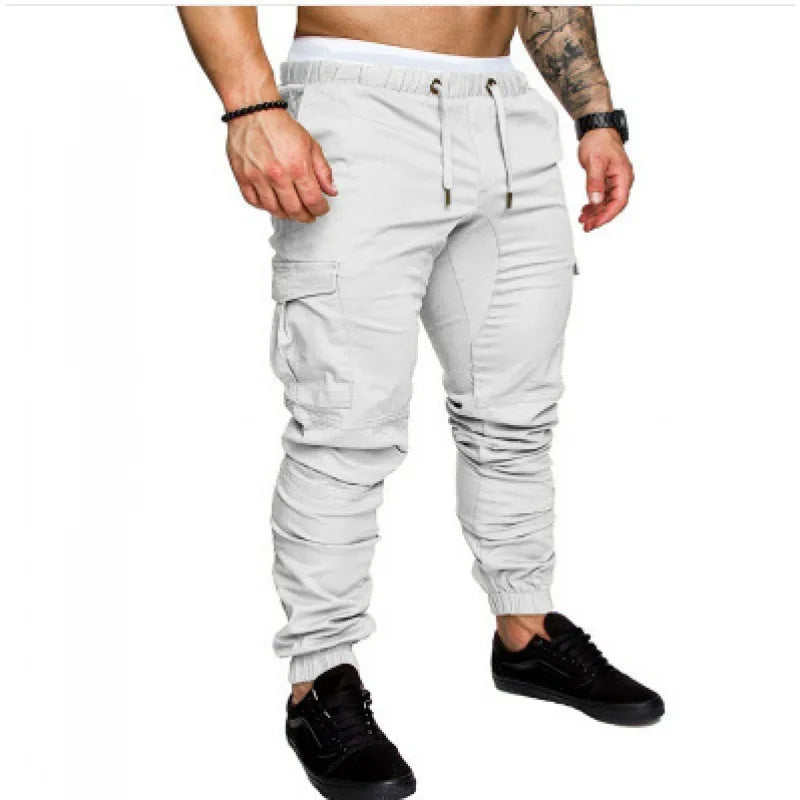 New Men's Cargo Pants Tooling Multi Pocket Trousers Woven Fabric Casual Safari Style Leggings Men（S-5XL）