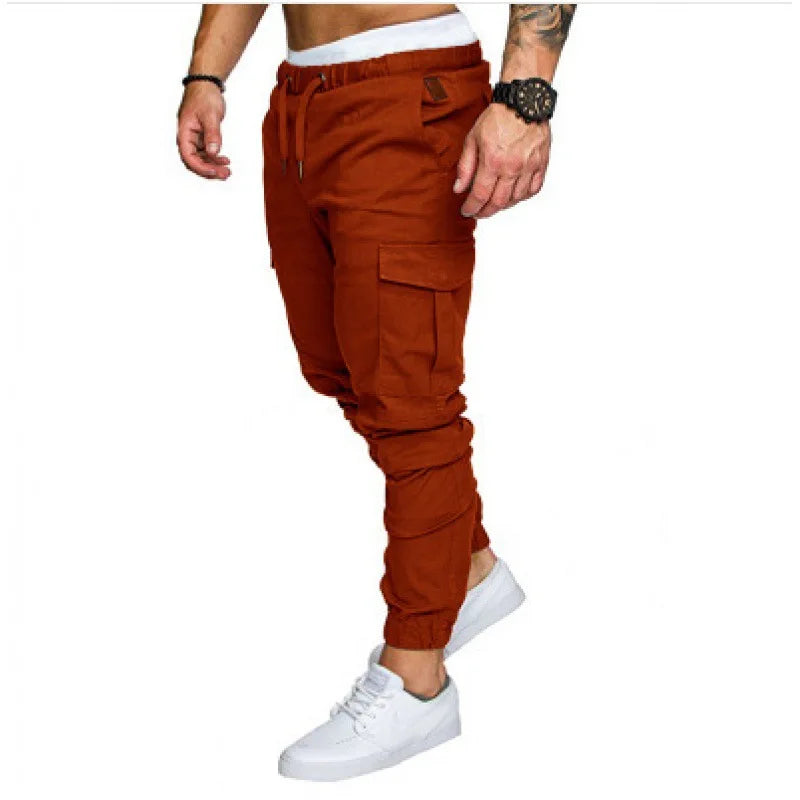 New Men's Cargo Pants Tooling Multi Pocket Trousers Woven Fabric Casual Safari Style Leggings Men（S-5XL）