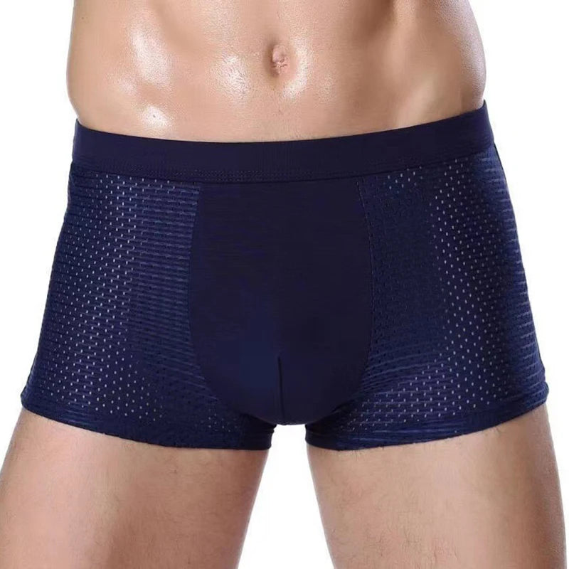 We.Fine 2024 New 4pc Antibacterial Summer Spring Underwear Men's Bamboo Boxer Shorts Underwear Microfiber Elastic Underpants