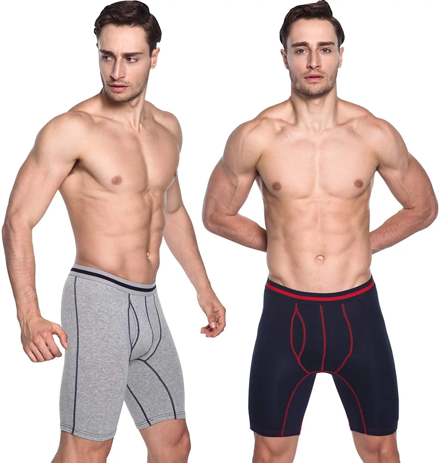 3 Pack Long Leg Men's Boxer Shorts Briefs Cotton Multipack Open Fly Pouch Sports Underpants Underwear Panties Men