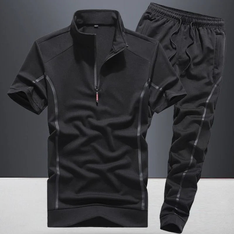 Top Pants Sets Man Polyester T Shirt Slim Fit Sports Suits Cotton Essential Fashion Tracksuit Cheap Loose Kpop Men's Clothing