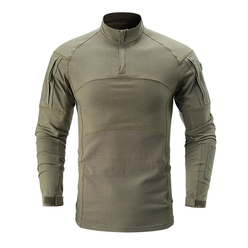 Military Tactical Shirt Men Camouflage Paintball Long Sleeve T Shirt Multicam Cotton Combat Shirts Camo Army T-Shirt