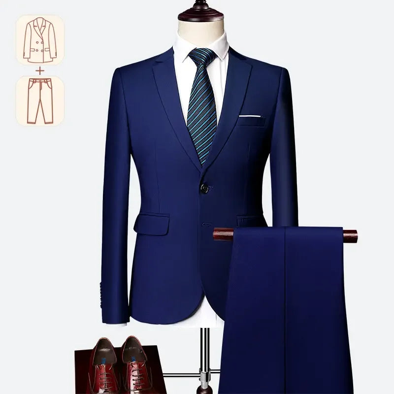 Men's Business Casual Suit for Weddings, Genuine Blazer, Vest and Pants, Big & Tall,Slim Fit Waistcoat, Dress Trousers, US Size