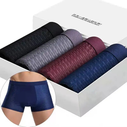 2024 New Summer Bamboowear Bamboo Boxer Short Men Microfiber Boxer Briefs Underwear Compression Stretch