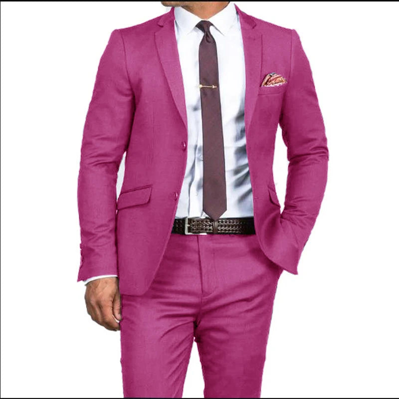 2024 New Men's Formal Fit Single breasted Elegant man suit Customized  Casual Business Office Jacket Set of Two Comfortable