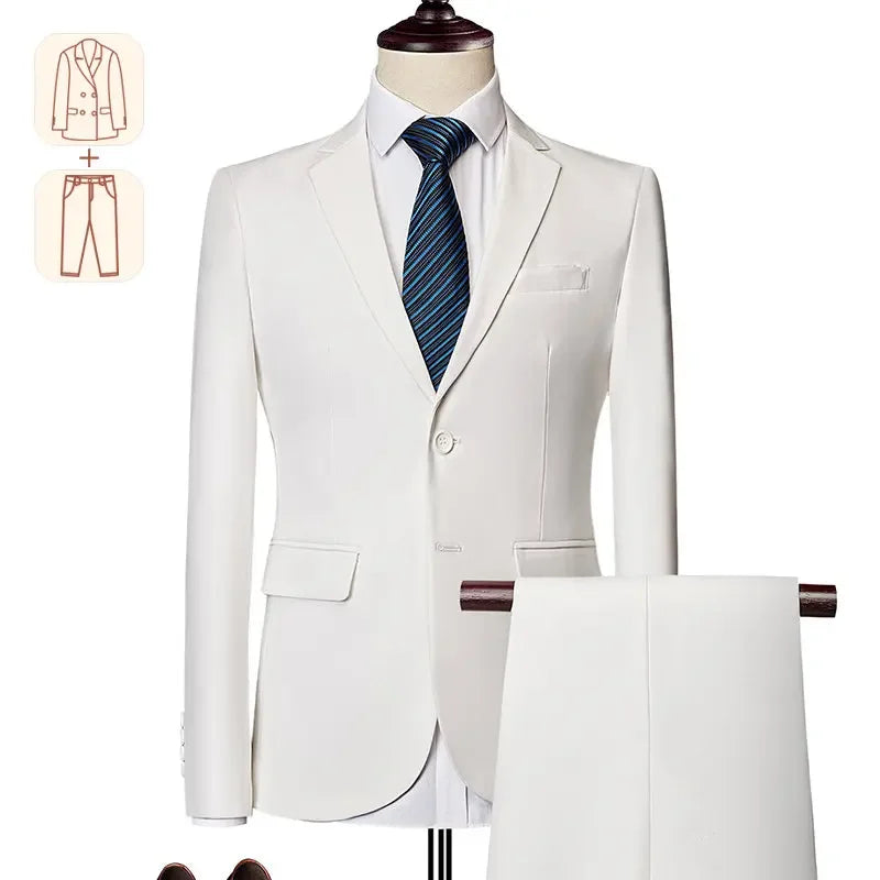 Men's Business Casual Suit for Weddings, Genuine Blazer, Vest and Pants, Big & Tall,Slim Fit Waistcoat, Dress Trousers, US Size