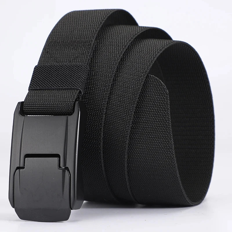 New Stretch Belt For Men and Women Hard Alloy Quick Release Buckle Strong Real Nylon Unisex Elastic Belt Overalls Work Belt